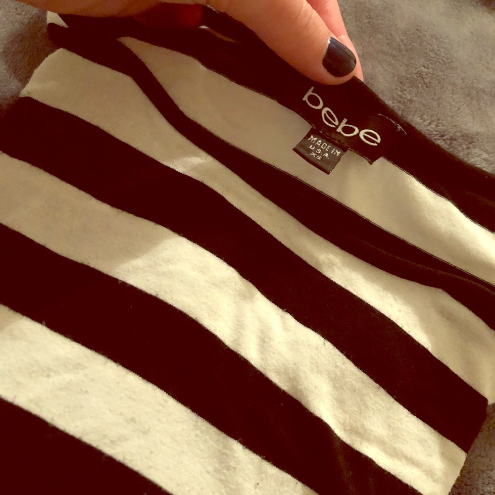 Black and white bebe top